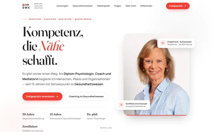 Startseite der Website von conSWK